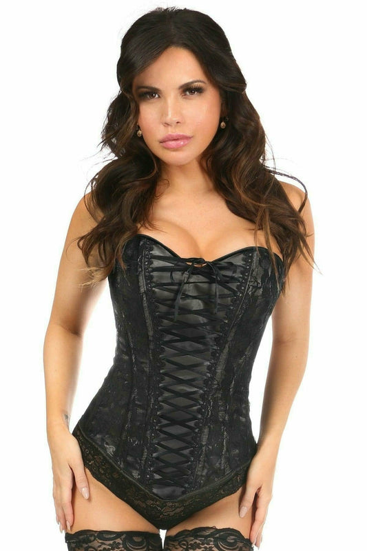 Daisy Corsets Lavish Black Lace-Up Overbust Corset w/Black Lace