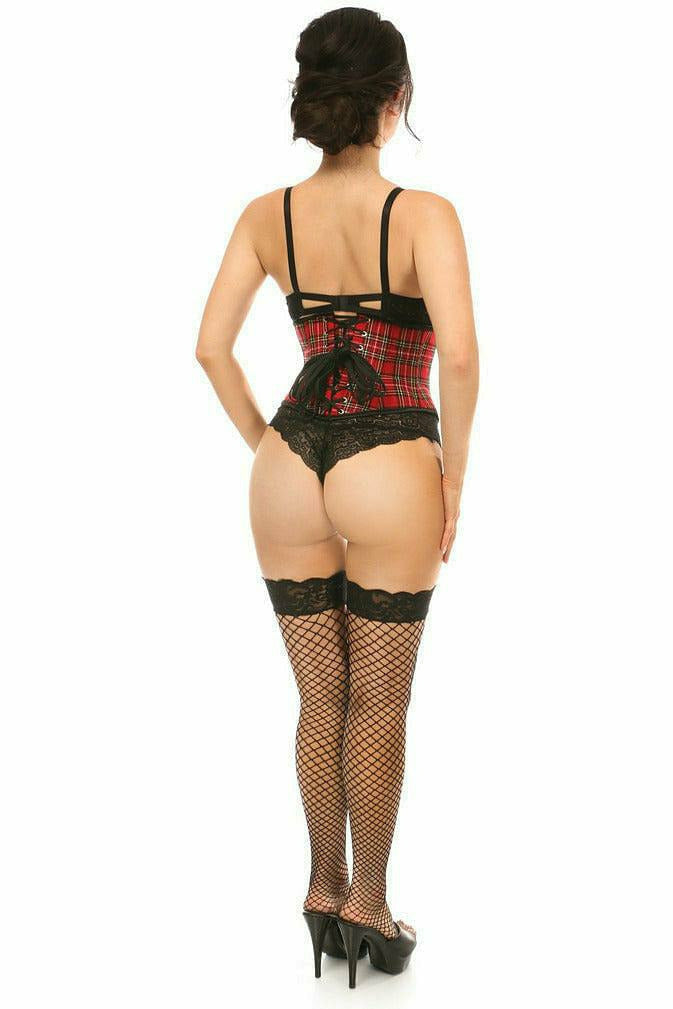 Daisy Corsets Lavish Red Plaid Mini Cincher - Flyclothing LLC