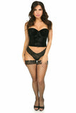 Daisy Corsets Lavish Black Velvet Underwire Bustier - Flyclothing LLC