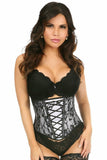 Daisy Corsets Lavish White Lace-Up Underbust Corset w/Black Lace