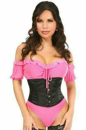 Daisy Corsets Lavish Black Satin Mini Cincher - Flyclothing LLC