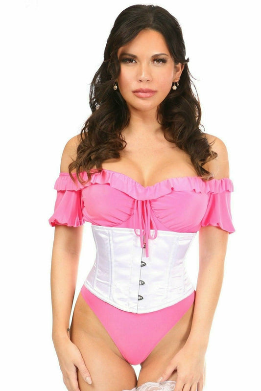 Daisy Corsets Lavish White Satin Mini Cincher