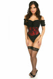 Daisy Corsets Lavish Red w/Black Lace Overlay Mini Cincher - Flyclothing LLC