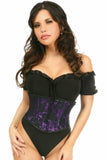 Daisy Corsets Lavish Purple w/Black Lace Overlay Mini Cincher - Flyclothing LLC