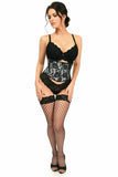 Daisy Corsets Lavish White w/Black Lace Overlay Mini Cincher - Flyclothing LLC