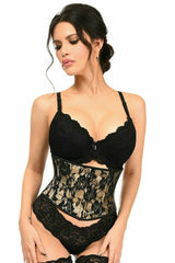 Daisy Corsets Lavish Tan w/Black Lace Overlay Mini Cincher