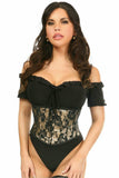 Daisy Corsets Lavish Tan w/Black Lace Overlay Mini Cincher - Flyclothing LLC