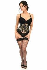 Daisy Corsets Lavish Tan w/Black Lace Overlay Mini Cincher - Flyclothing LLC