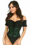 Daisy Corsets Lavish Green w/Black Lace Overlay Mini Cincher - Flyclothing LLC