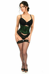 Daisy Corsets Lavish Green w/Black Lace Overlay Mini Cincher - Flyclothing LLC