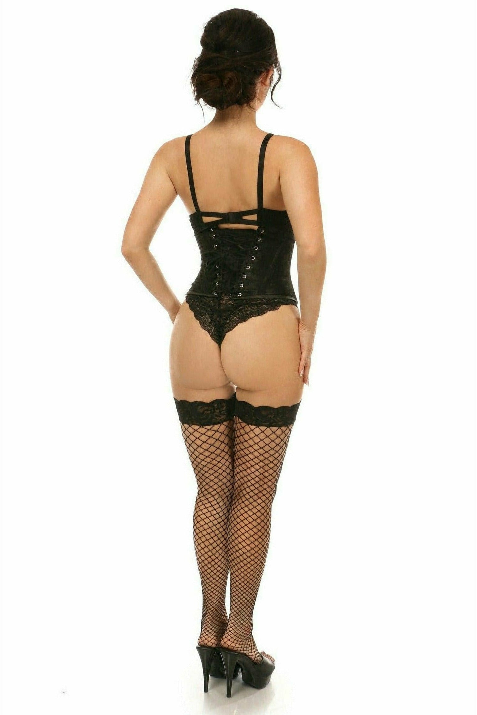 Daisy Corsets Lavish Black Lace Mini Cincher - Flyclothing LLC