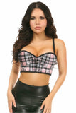 Daisy Corsets Lavish Pink Plaid Underwire Short Bustier