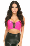 Daisy Corsets Lavish Hot Pink Patent Lace-Up Short Bustier Top