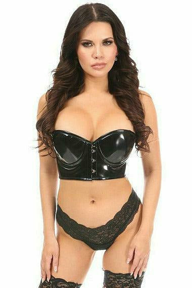 Daisy Corsets Lavish Black Patent PVC Underwire Short Bustier