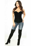 Daisy Corsets Lavish Black Velvet Overbust Corset - Flyclothing LLC