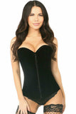 Daisy Corsets Lavish Black Velvet Overbust Corset - Flyclothing LLC