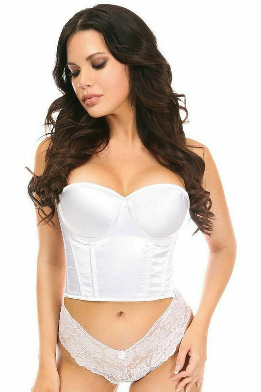 Daisy Corsets Lavish White Satin Underwire Bustier