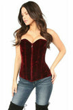 Daisy Corsets Lavish Red Crushed Velvet Overbust Corset