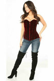 Daisy Corsets Lavish Red Crushed Velvet Overbust Corset - Flyclothing LLC