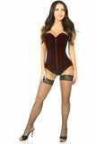 Daisy Corsets Lavish Red Crushed Velvet Overbust Corset - Flyclothing LLC