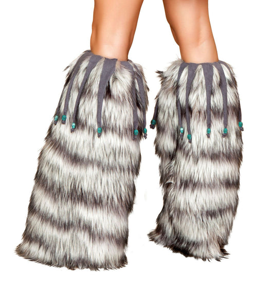 Roma Costume Leg Warmers with Beaded Fringe