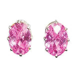 Alamode Sterling Silver Earrings with AAA Grade CZ in Pink - Alamode