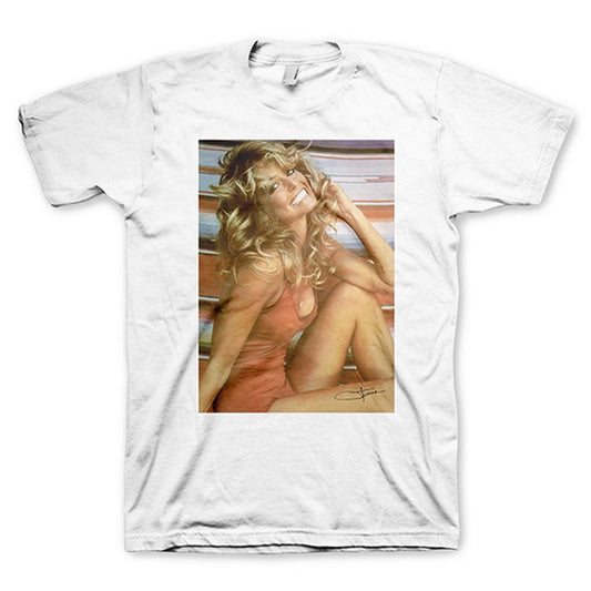 Farrah Fawcett Red Bathing Suit White T-Shirt - Flyclothing LLC