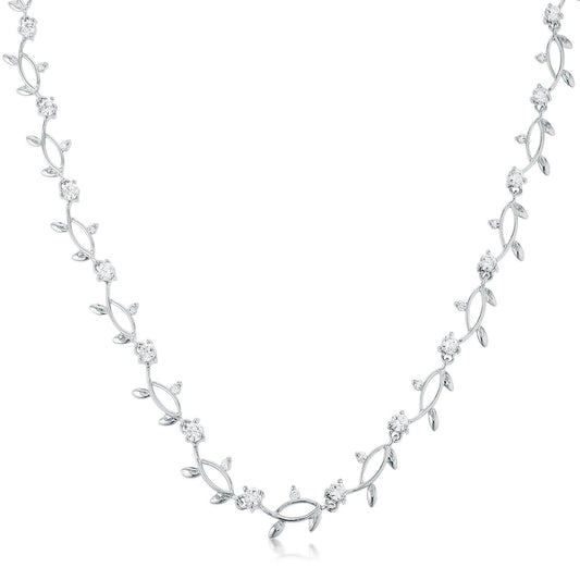 Rhodium Plated Vineyard Necklace - Flyclothing LLC