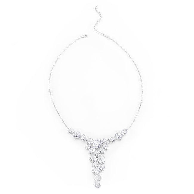 Bejeweled Cubic Zirconia Bib Necklace - Flyclothing LLC