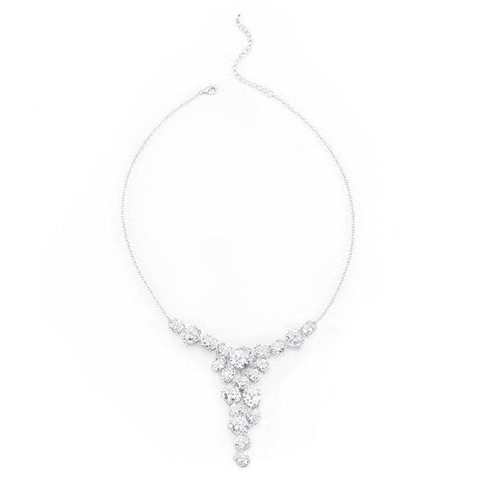 Bejeweled Cubic Zirconia Bib Necklace - Flyclothing LLC