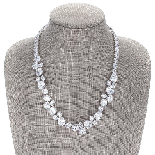 Bejeweled Cubic Zirconia Collar Necklace - Flyclothing LLC