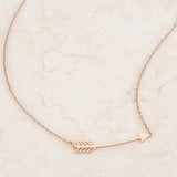 Arianna Rose Gold Stainless Steel Arrow Necklace - Flyclothing LLC