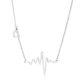 High Polish Stainless Steel Heartbeat Necklace - Flyclothing LLC