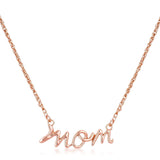 18k Rose Gold Plated Mom Script Necklace - Flyclothing LLC