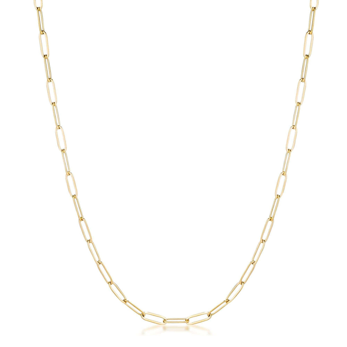 16 Gold Plated Linked Petite Paperclip Chain Necklace - JGI