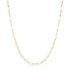 16 Gold Plated Linked Mid Size Paperclip Chain Necklace - Flyclothing LLC