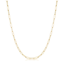 16 Gold Plated Linked Petite Paperclip Chain Necklace - Flyclothing LLC