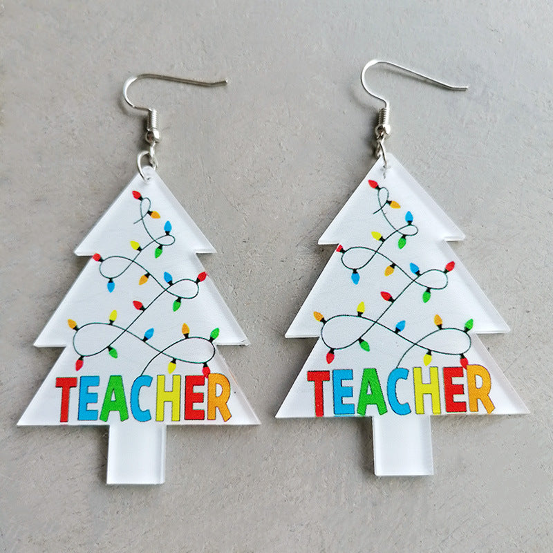 Christmas Themed Acrylic Dangle Earrings - Flyclothing LLC