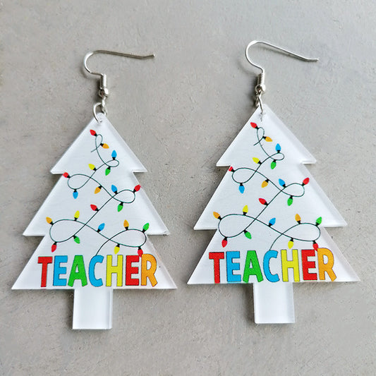 Christmas Themed Acrylic Dangle Earrings - Flyclothing LLC