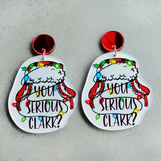 Christmas Themed Acrylic Dangle Earrings - Flyclothing LLC