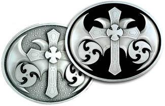 Cross with Blades Oversized Belt Buckle - Siskiyou Buckle