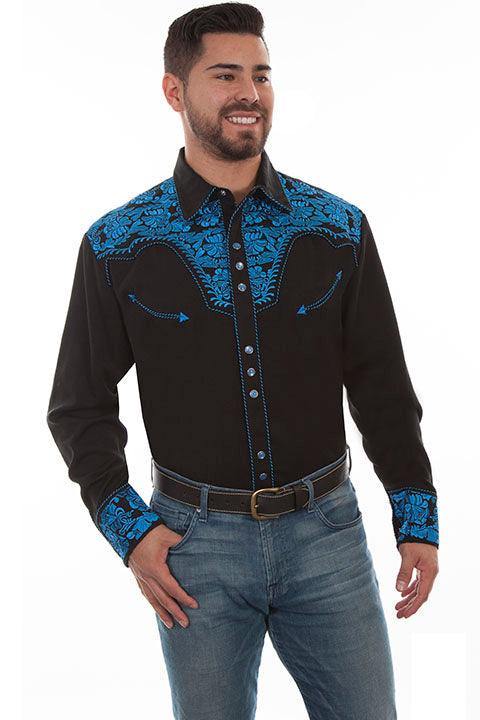 Scully ROYAL FLORAL TOOLED EMBROIDERY SHIRT - Flyclothing LLC