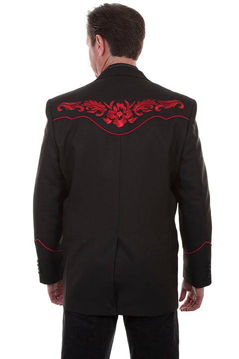 Scully Leather Crimson Floral Tonal Emb. Mens Blazer - Flyclothing LLC