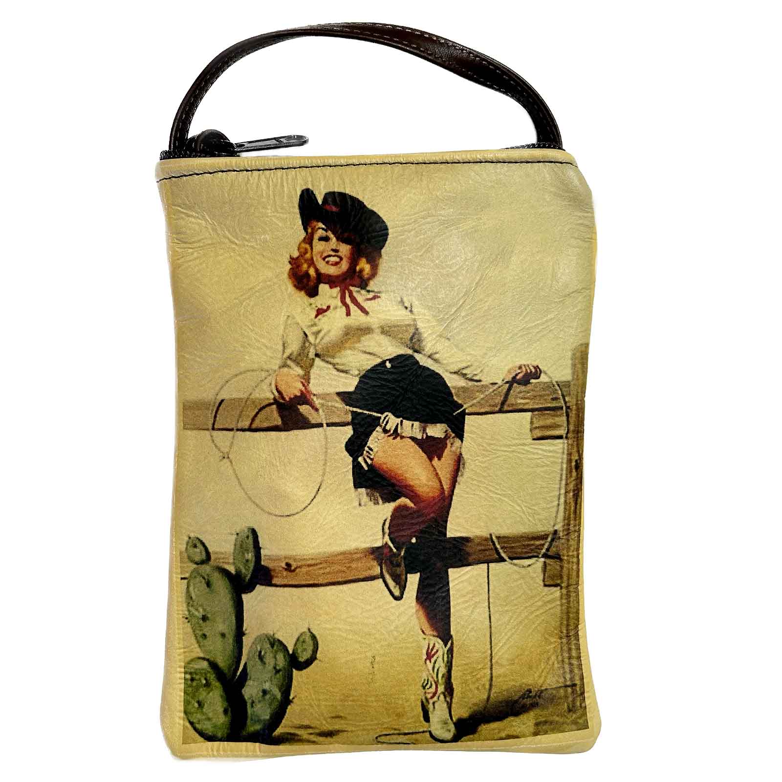 Rockmount Clothing Pin-Up Cowgirl in Boots Leather Western Purse - Rockmount Clothing