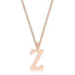 Elaina Rose Gold Stainless Steel Z Initial Necklace - Flyclothing LLC