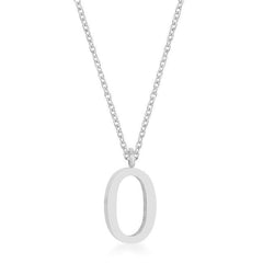 Elaina Rhodium Stainless Steel O Initial Necklace - Flyclothing LLC