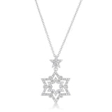 Stella 0.3ct CZ Rhodium Star Drop Necklace - Flyclothing LLC