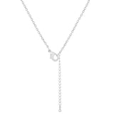 Stella 0.3ct CZ Rhodium Star Drop Necklace - Flyclothing LLC