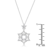 Stella 0.3ct CZ Rhodium Star Drop Necklace - Flyclothing LLC