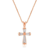 Rose Gold Plated Cross Necklace - Flyclothing LLC